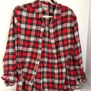 J.Crew Men's Midweight Flannel Workshirt In Regenerative Cotton, Red size L